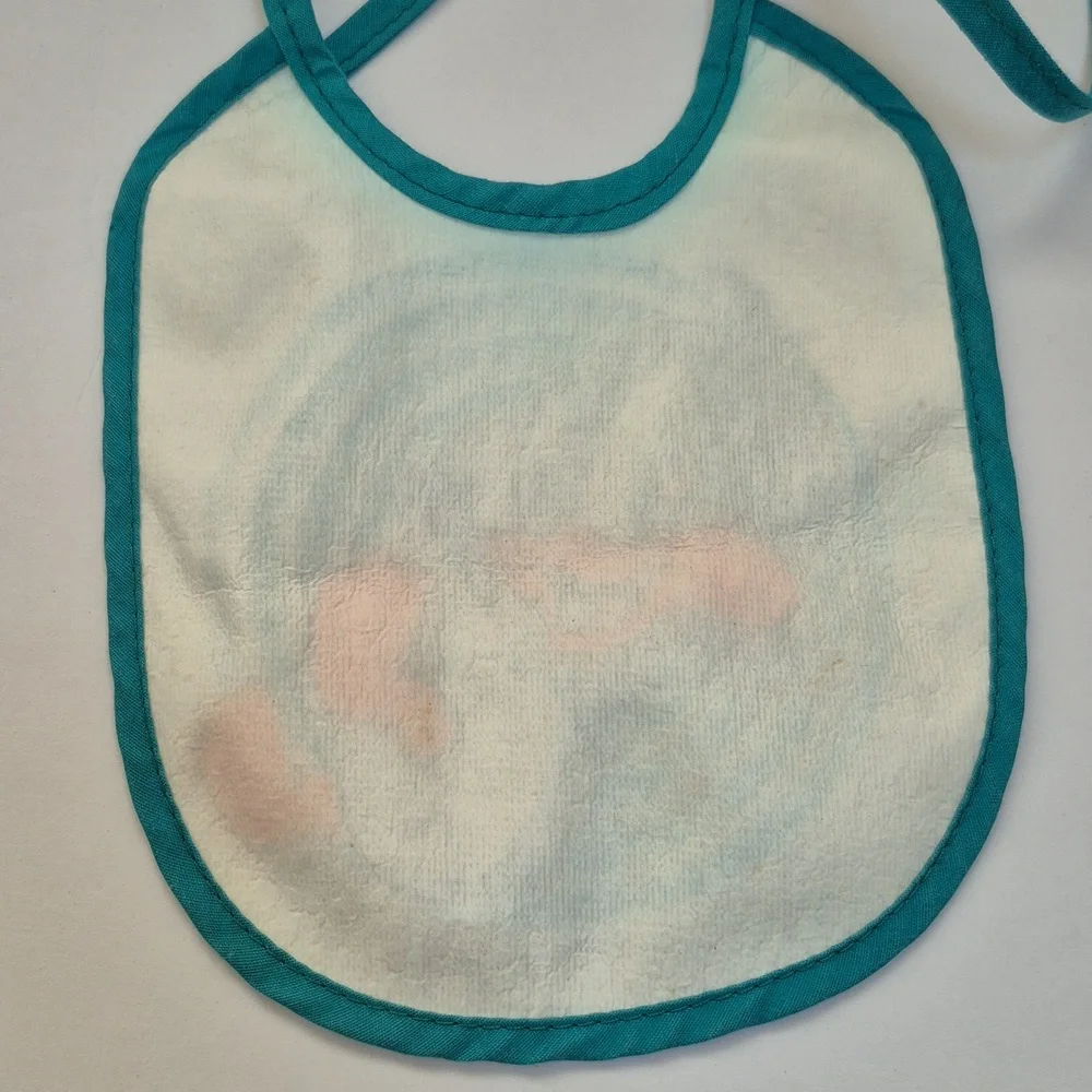 Vintage 1993 Looney Toons Baby Daffy Duck Baby Bib Warner Bros. 90's